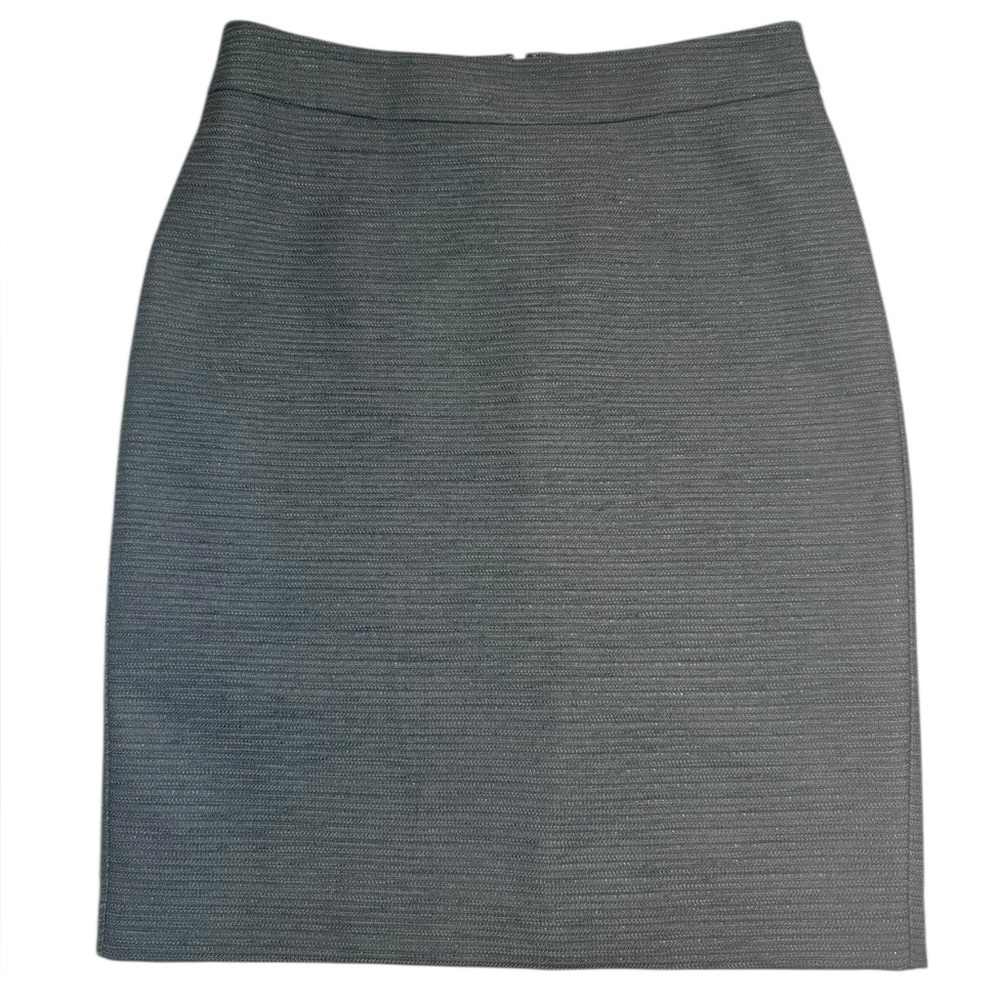 Ann Taylor Size 10 Dark Green Metallic Pencil Skirt Executive Business Casual